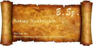 Bakay Szalviusz névjegykártya